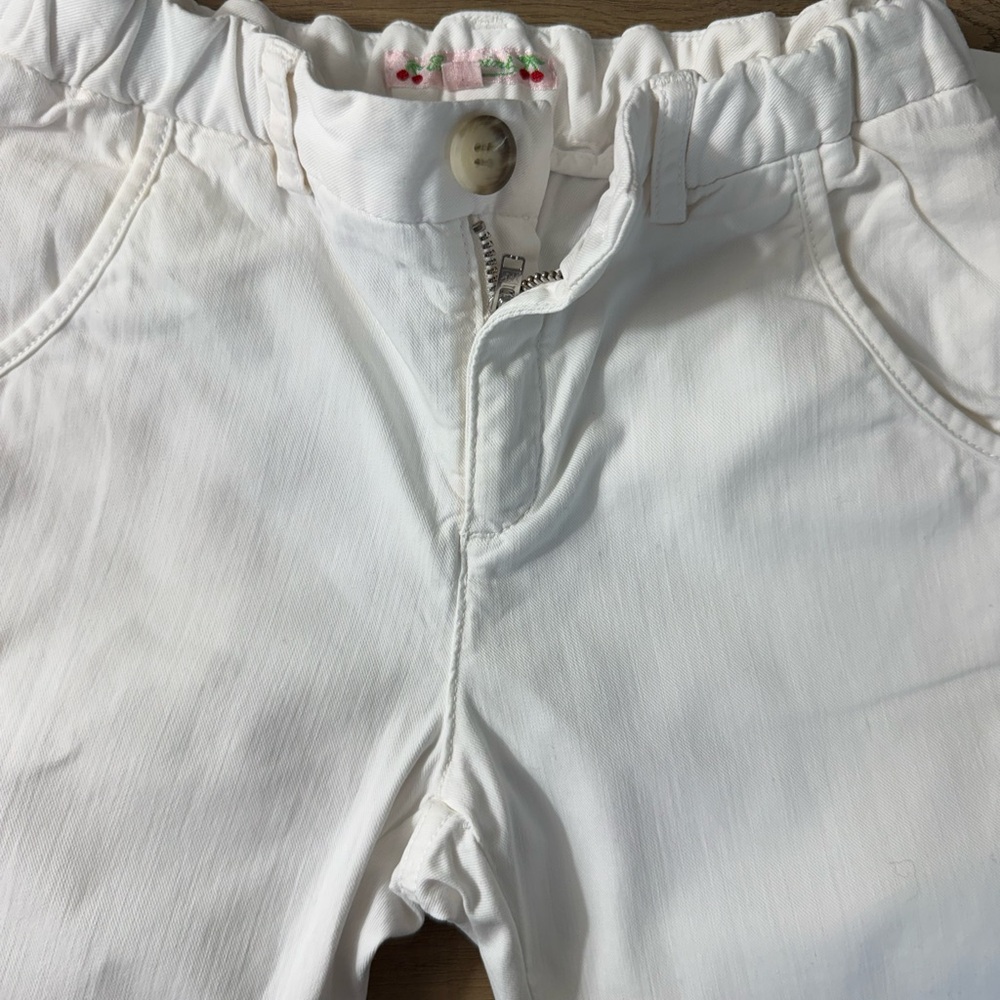 Bonpoint Girl’s White Cotton Pants - Size 6 - Picture 3 of 4